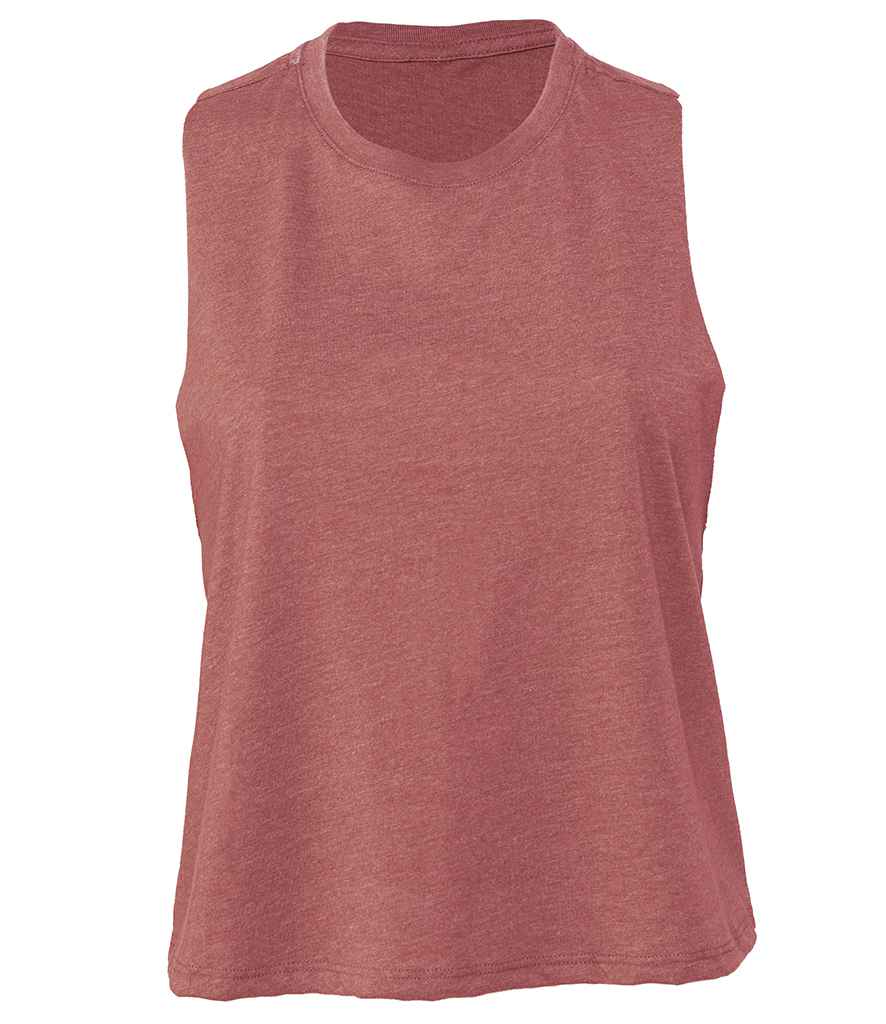 Bella Ladies Racer Back Cropped Tank Top | Heather Mauve