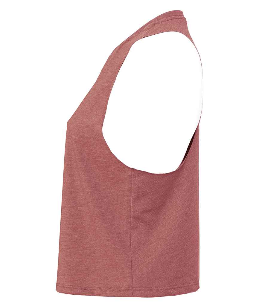Bella Ladies Racer Back Cropped Tank Top | Heather Mauve
