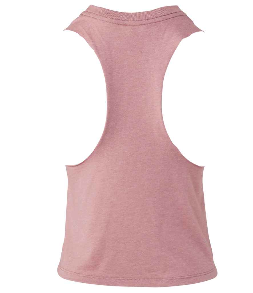 Bella Ladies Racer Back Cropped Tank Top | Heather Orchid