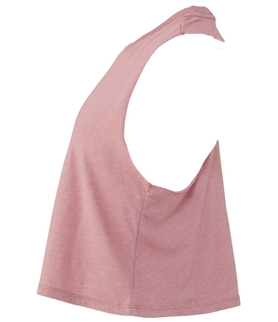 Bella Ladies Racer Back Cropped Tank Top | Heather Orchid