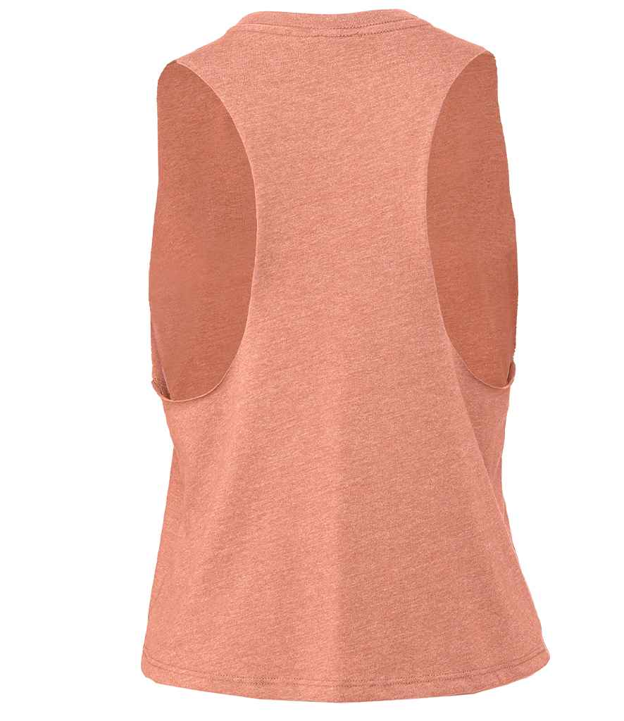 Bella Ladies Racer Back Cropped Tank Top | Heather Sunset