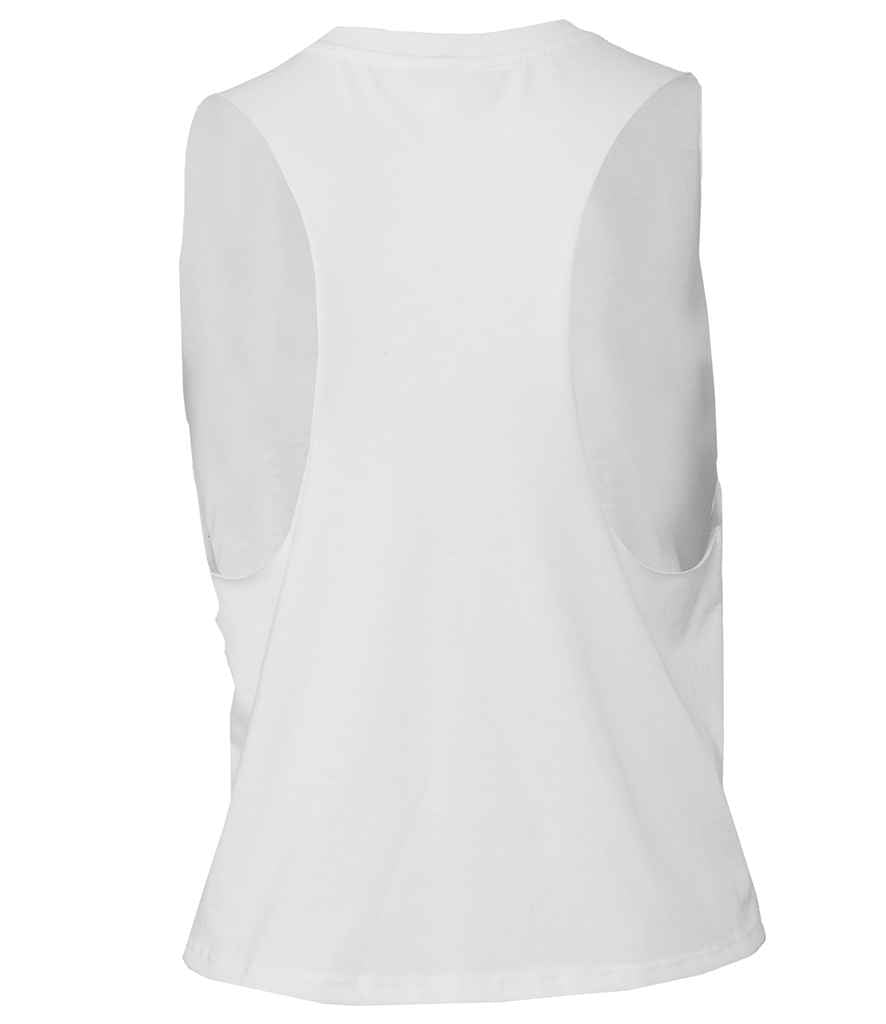 Bella Ladies Racer Back Cropped Tank Top | White