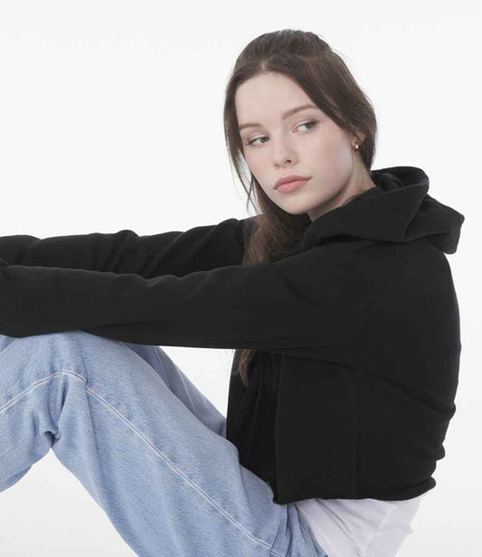 Bella Ladies Cropped Hoodie | Black