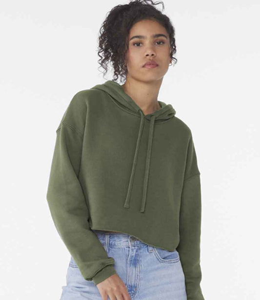 Bella Ladies Cropped Hoodie | Military Green
