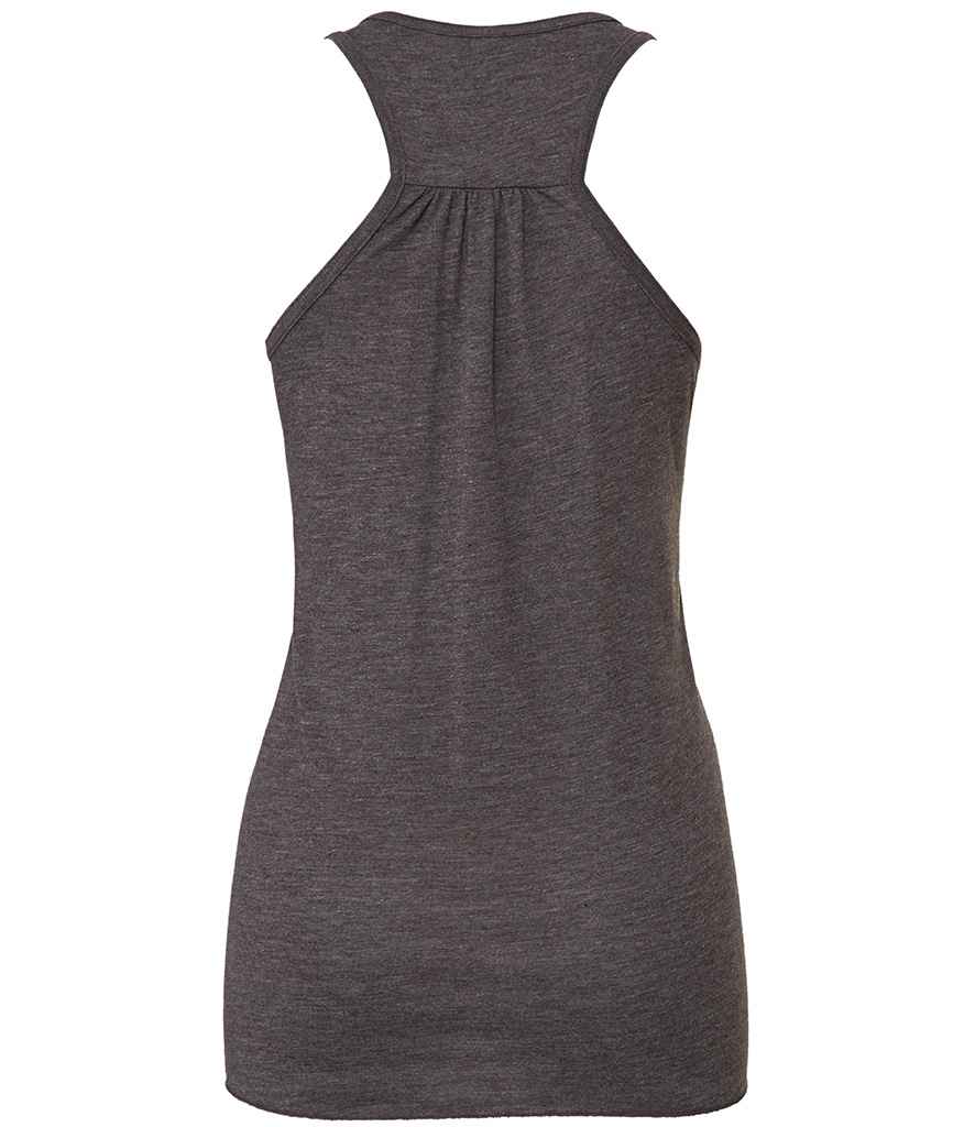 Bella Ladies Flowy Racer Back Tank Top | Dark Grey Heather