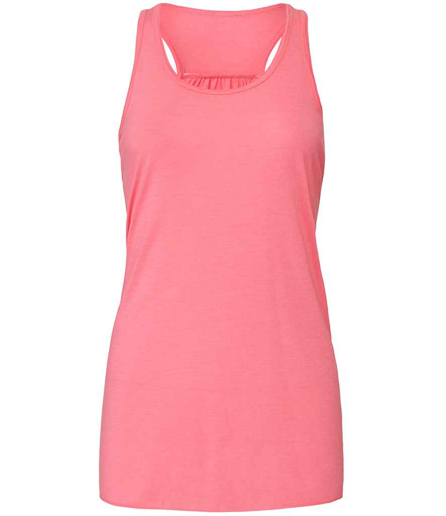 Bella Ladies Flowy Racer Back Tank Top | Neon Pink