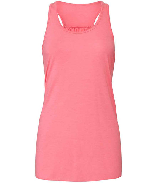 Bella Ladies Flowy Racer Back Tank Top | Neon Pink