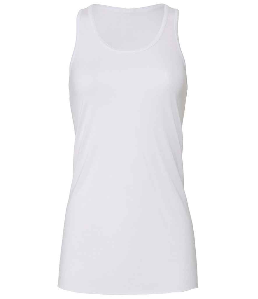Bella Ladies Flowy Racer Back Tank Top | White