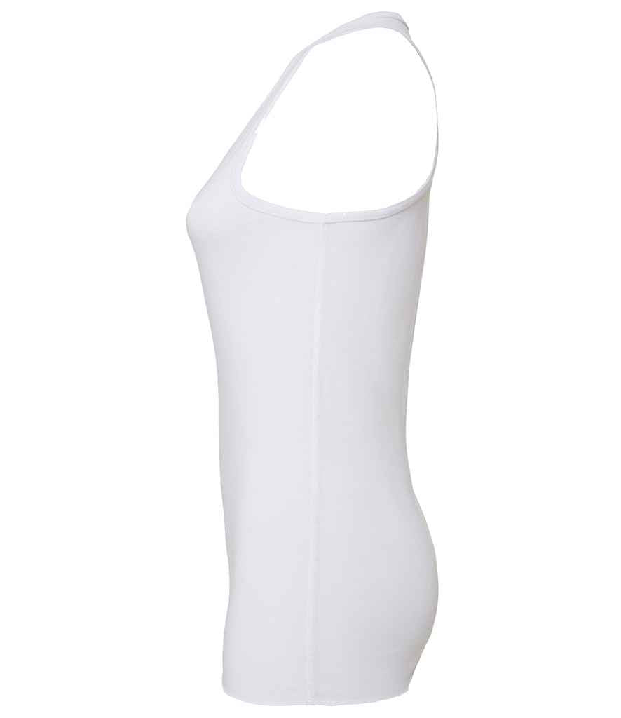 Bella Ladies Flowy Racer Back Tank Top | White