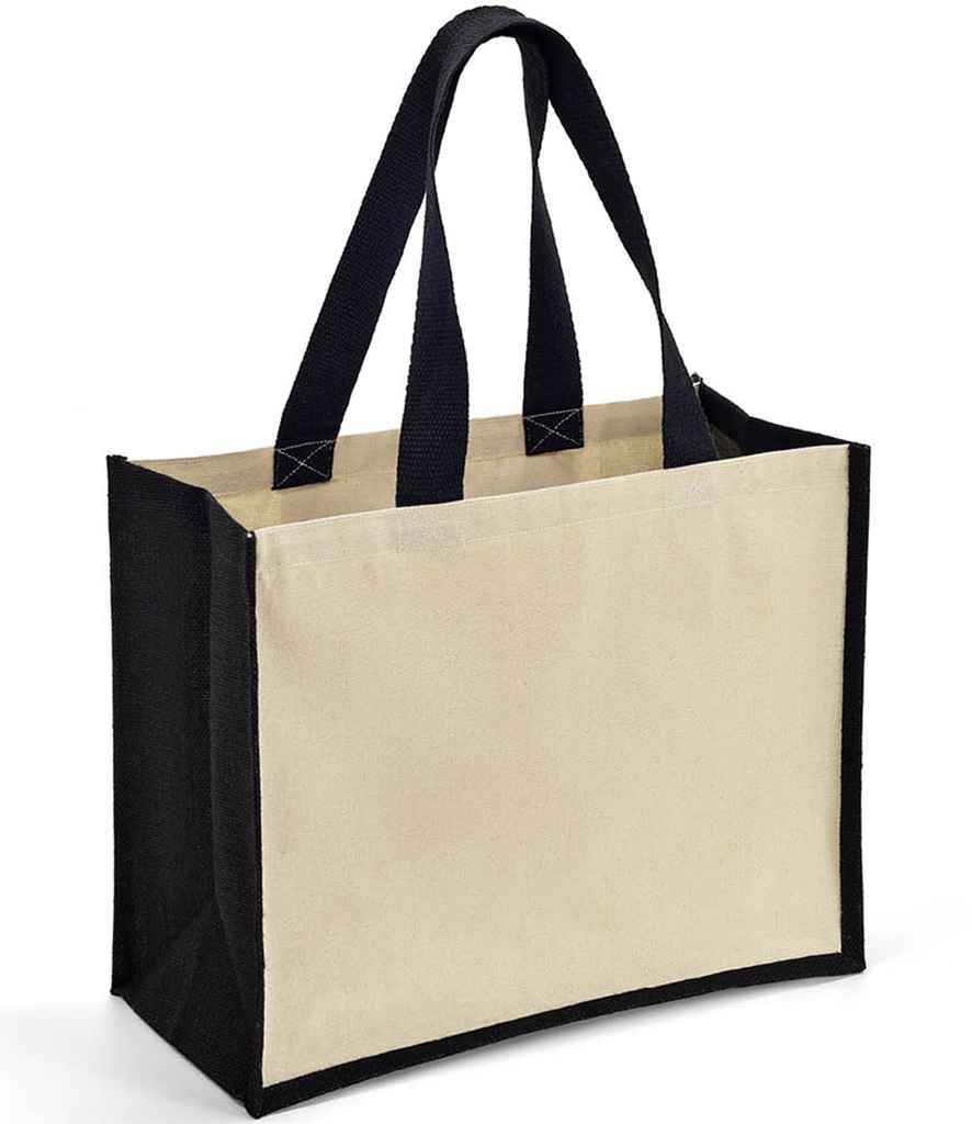 Brand Lab Jute and Canvas Shopper | Natural/Black