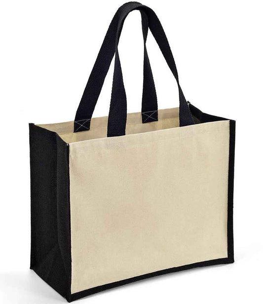 Brand Lab Jute and Canvas Shopper | Natural/Black