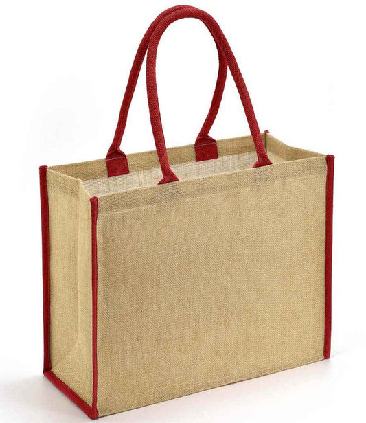 Brand Lab Jute Tipped Shopper | Natural/Red