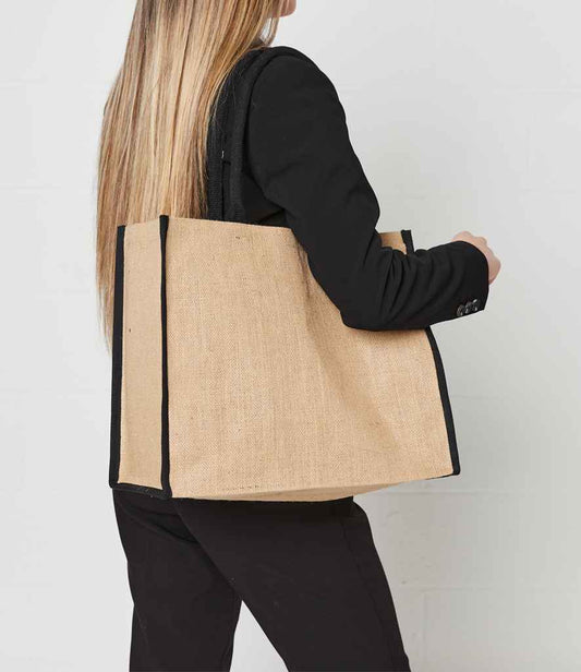 Brand Lab Jute Tipped Shopper | Natural/Black