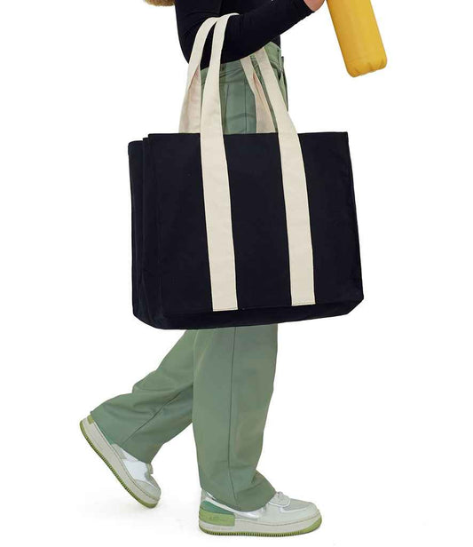 Brand Lab Canvas Wrap Tote Bag | Black/Natural