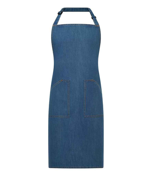 Brand Lab Denim Adjustable Bib Pocket Apron | Blue Denim